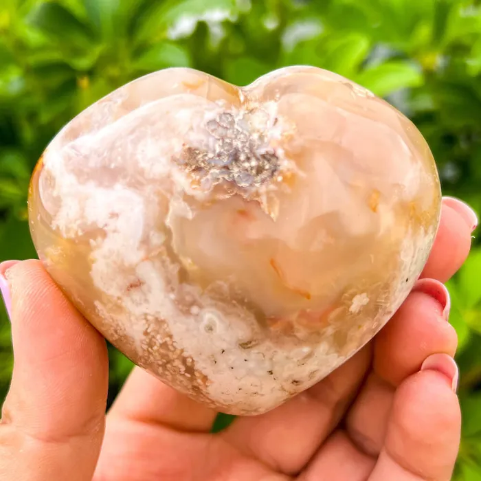 Necklaces Magic Crystals Natural Cherry Blossom Flower Agate Heart