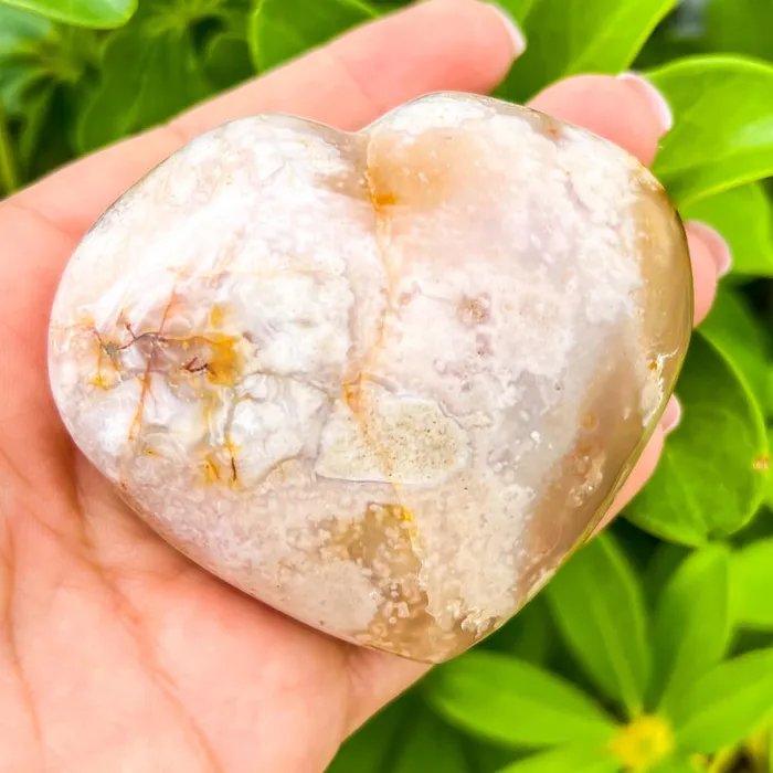 Necklaces Magic Crystals Natural Cherry Blossom Flower Agate Heart
