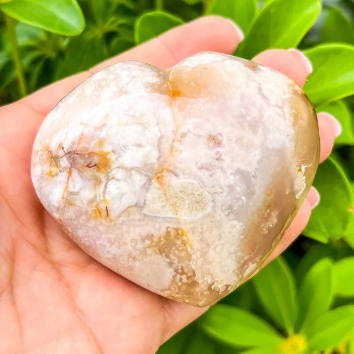 Necklaces Magic Crystals Natural Cherry Blossom Flower Agate Heart