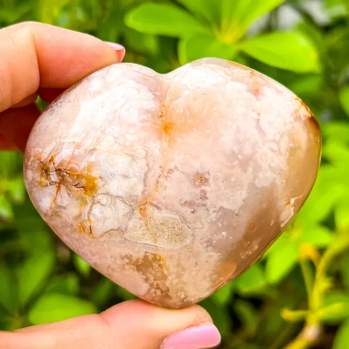 Necklaces Magic Crystals Natural Cherry Blossom Flower Agate Heart