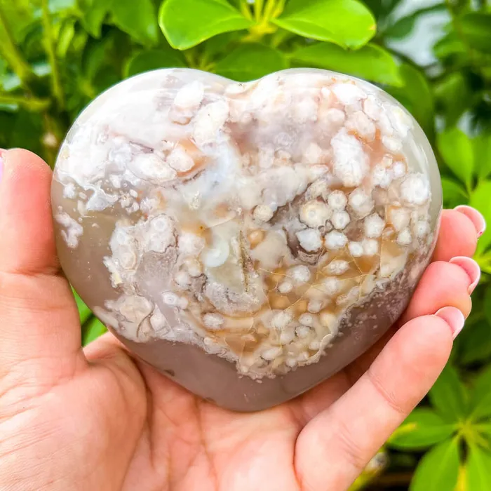 Necklaces Magic Crystals Natural Cherry Blossom Flower Agate Heart