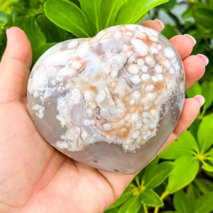 Necklaces Magic Crystals Natural Cherry Blossom Flower Agate Heart