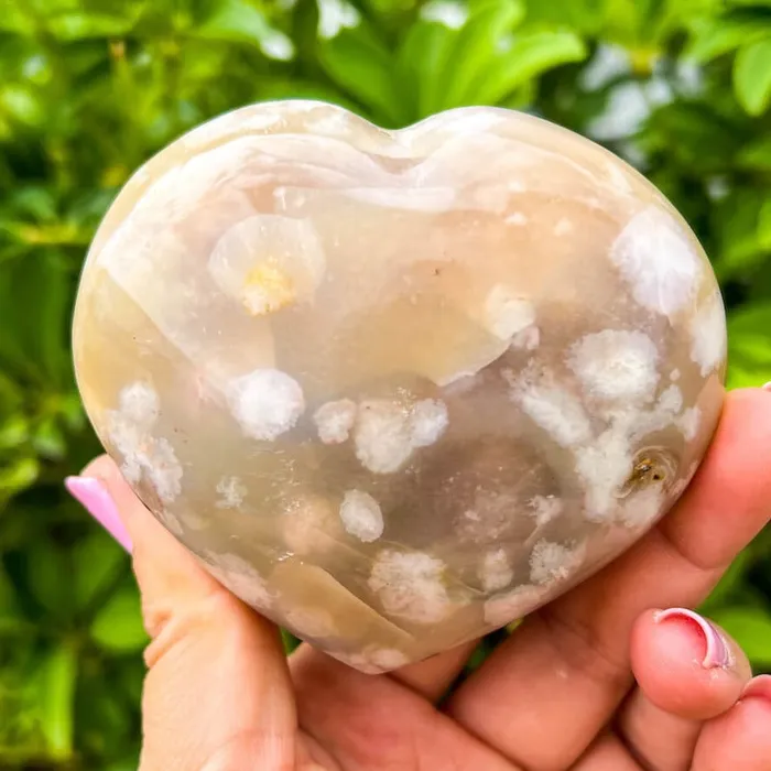 Necklaces Magic Crystals Natural Cherry Blossom Flower Agate Heart