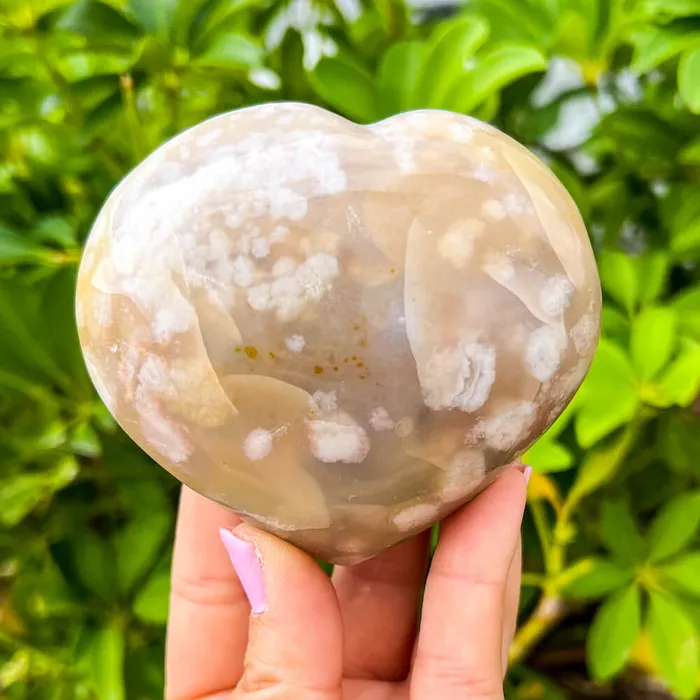 Necklaces Magic Crystals Natural Cherry Blossom Flower Agate Heart