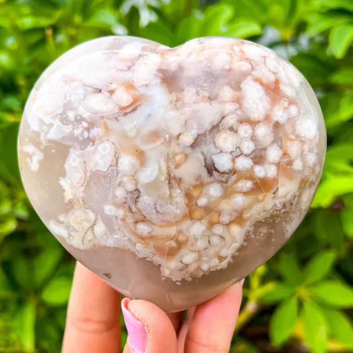 Necklaces Magic Crystals Natural Cherry Blossom Flower Agate Heart