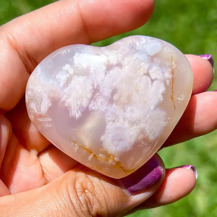 Necklaces Magic Crystals Natural Cherry Blossom Flower Agate Heart