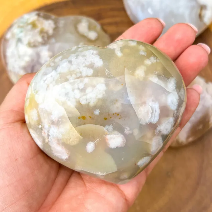 Necklaces Magic Crystals Natural Cherry Blossom Flower Agate Heart