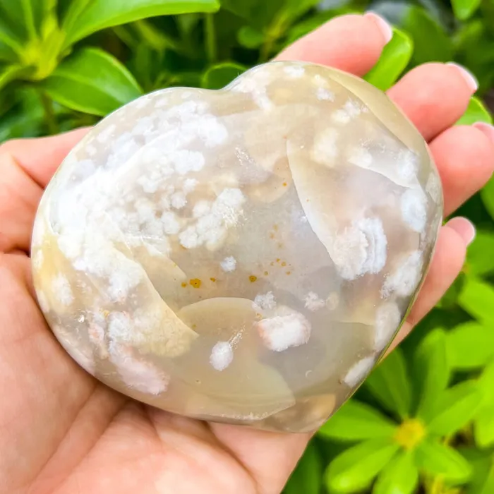 Necklaces Magic Crystals Natural Cherry Blossom Flower Agate Heart