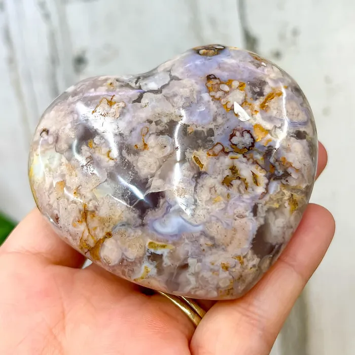 Necklaces Magic Crystals Natural Cherry Blossom Flower Agate Heart