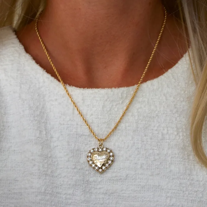 Necklaces Reluxe Vintage Jadior Pave Heart Necklace
