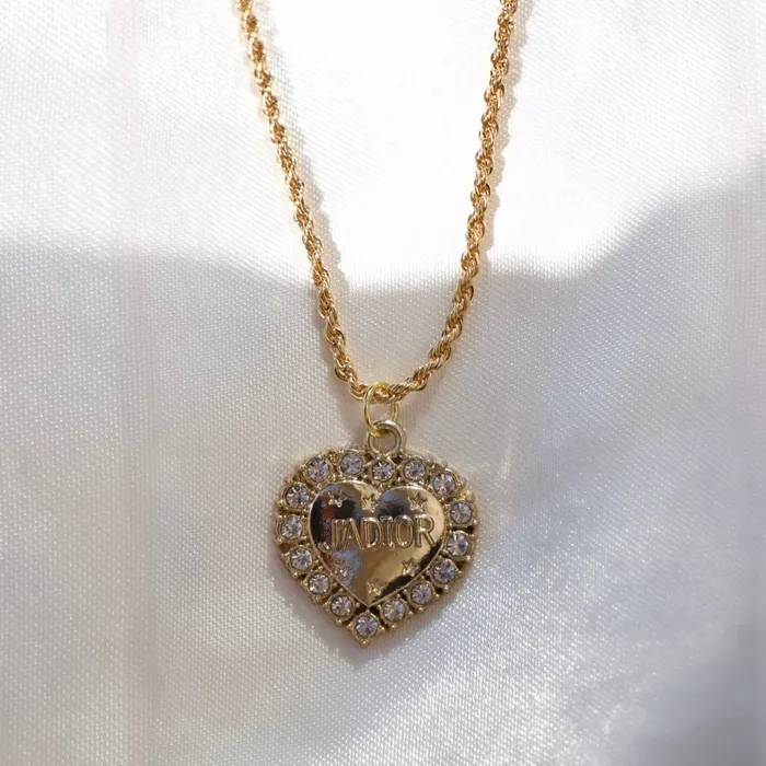 Necklaces Reluxe Vintage Jadior Pave Heart Necklace