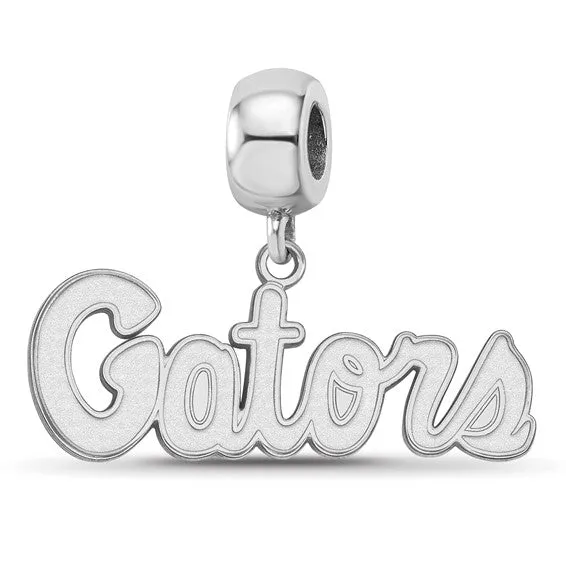 Necklaces Shop IDC estore Sterling Silver Rhodiumplated LogoArt University of Florida Gators Script Small Dangle Bead Charm Necklaces Shop IDC estore Sterling Silver Rhodiumplated LogoArt University of Florida Gators Script Small Dangle Bead Charm