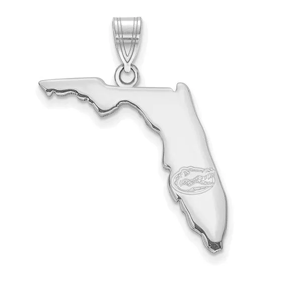 Necklaces Shop IDC estore Sterling Silver Rhodiumplated LogoArt University of Florida State Pendant Necklaces Shop IDC estore Sterling Silver Rhodiumplated LogoArt University of Florida State Pendant
