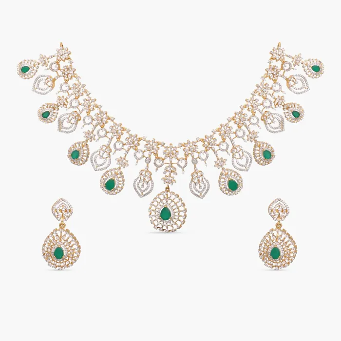 Necklaces SILVER Enchanting Shine CZ Silver Necklace Set