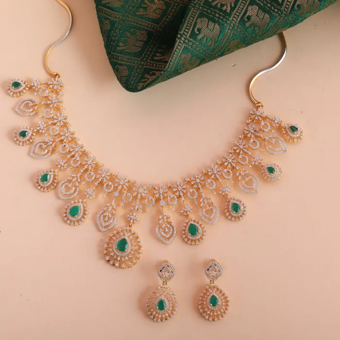 Necklaces SILVER Enchanting Shine CZ Silver Necklace Set