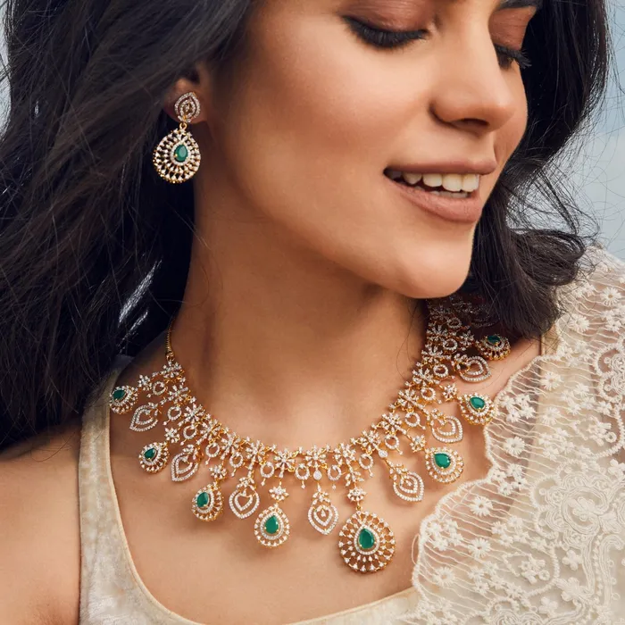 Necklaces SILVER Enchanting Shine CZ Silver Necklace Set