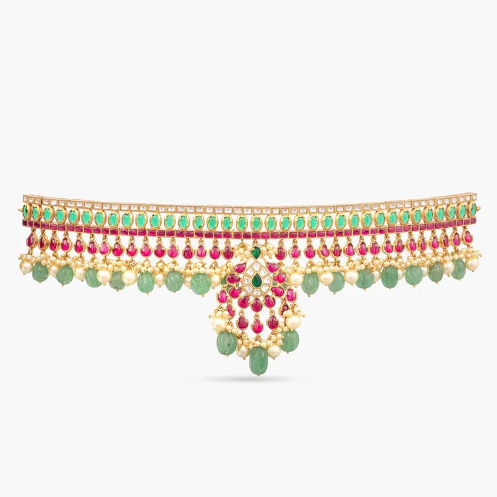 Necklaces SILVER Nargis Jadau Silver Bridal Choker Necklace
