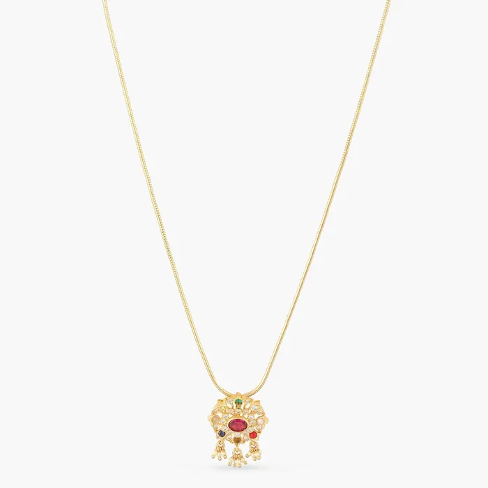 Necklaces SILVER Radiance Navaratna Silver Pendant Necklace