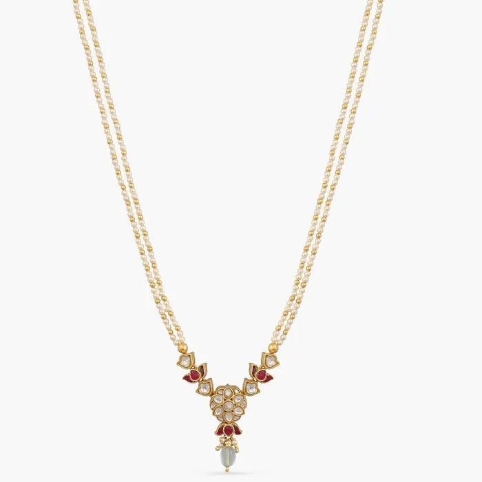 Necklaces Suchita Jadau Silver Pendant Necklace SILVER