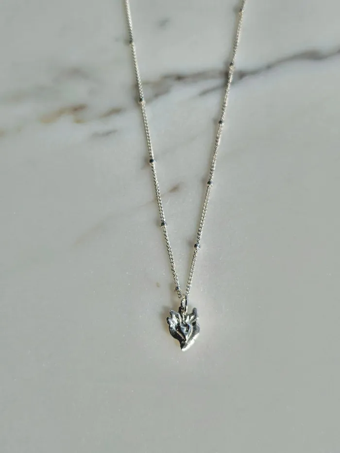 Necklaces The Little Catholic Tiny Sacred Heart Necklace in Sterling Silver