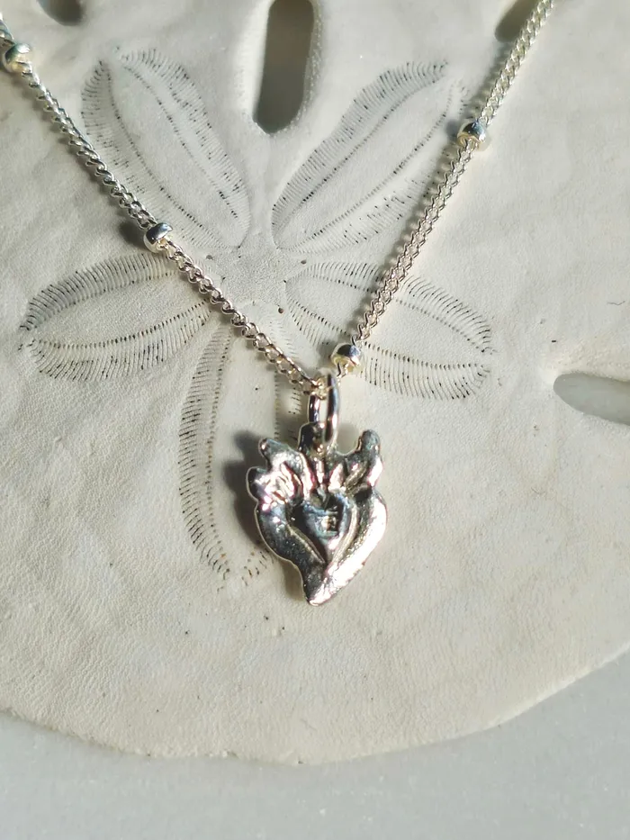 Necklaces The Little Catholic Tiny Sacred Heart Necklace in Sterling Silver
