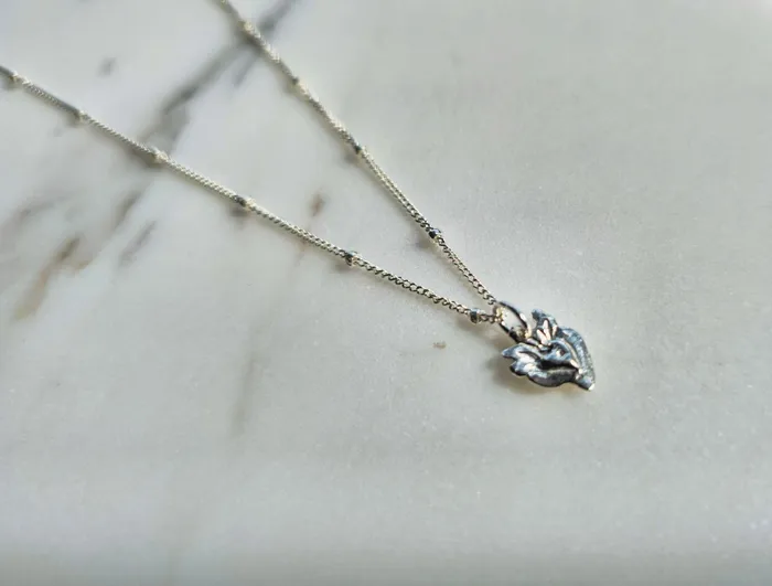 Necklaces The Little Catholic Tiny Sacred Heart Necklace in Sterling Silver