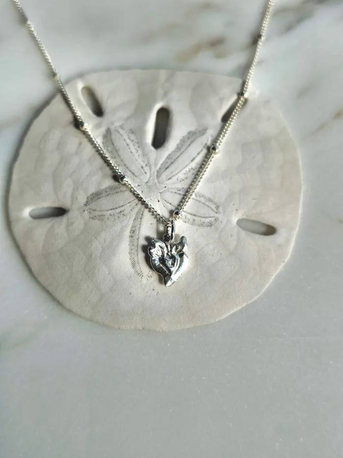 Necklaces The Little Catholic Tiny Sacred Heart Necklace in Sterling Silver