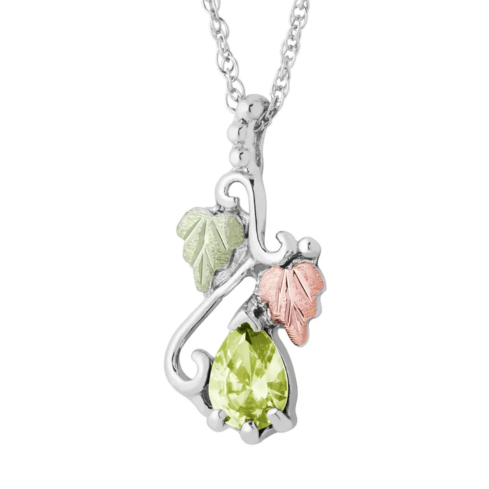 Necklaces TR Jewelry Concepts Landstroms Black Hills Gold Silver August Pear Shaped Birthstone Pendant Necklaces TR Jewelry Concepts Landstroms Black Hills Gold Silver August Pear Shaped Birthstone Pendant