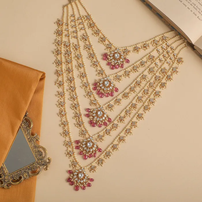Necklaces Vihara Jadau Multilayered Silver Necklace SILVER