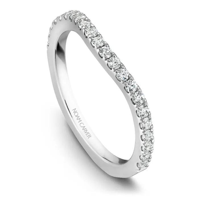 Noam Carver White Gold 3Stone Diamond Engagement Ring Setting 073 CTW International Diamond Center Rings