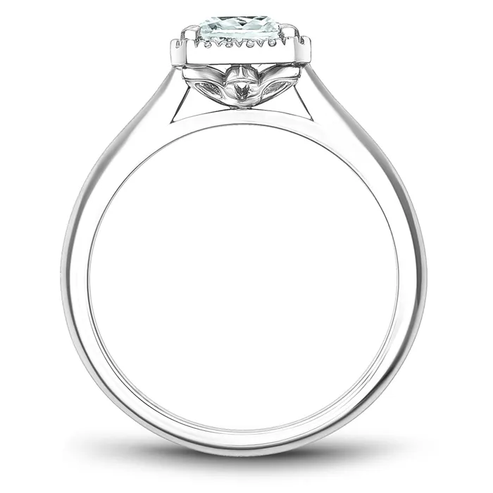 Noam Carver White Gold Princess Engagement Ring Setting with Diamond Halo 008 CTW International Diamond Center Rings