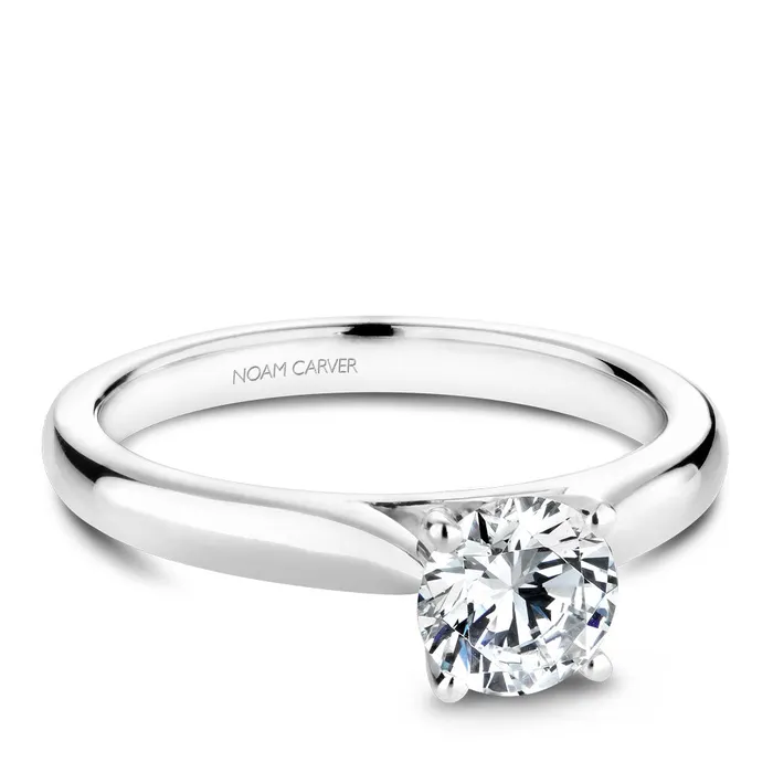 Noam Carver White Gold Solitaire Engagement Ring Setting International Diamond Center Rings