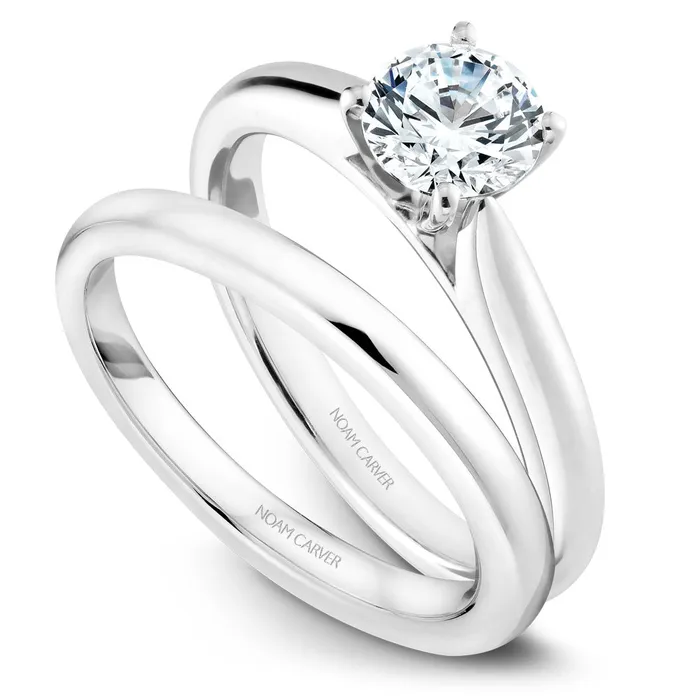 Noam Carver White Gold Solitaire Engagement Ring Setting International Diamond Center Rings