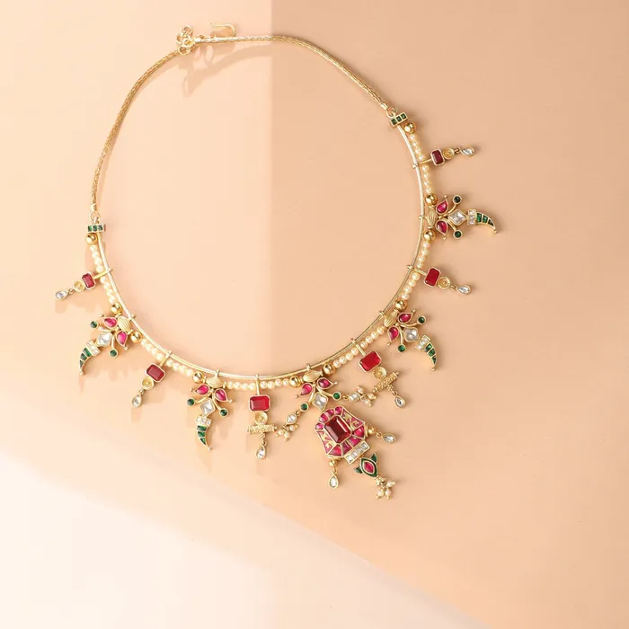 Palash Contemporary Hasli Silver Necklace SILVER Necklaces