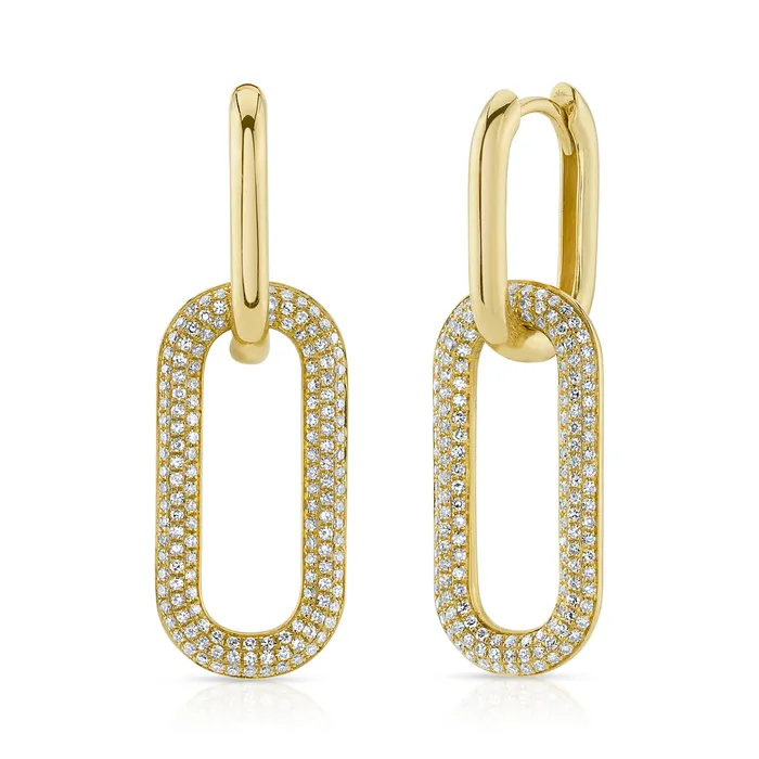 Paperclip Diamond Drop Earrings SG Fine Earrings