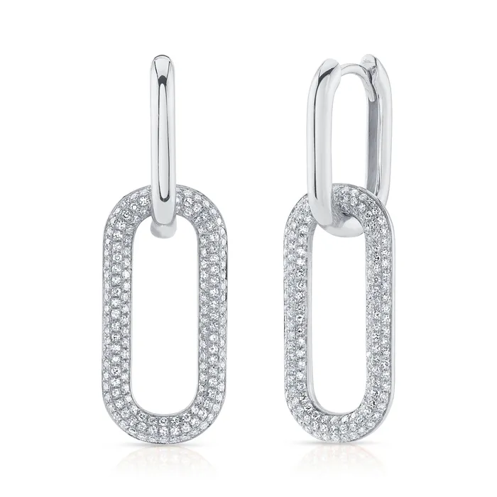 Paperclip Diamond Drop Earrings SG Fine Earrings