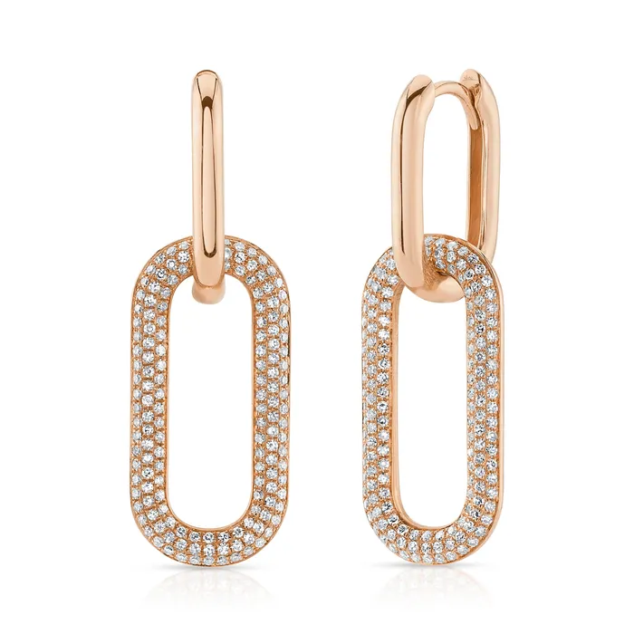 Paperclip Diamond Drop Earrings SG Fine Earrings