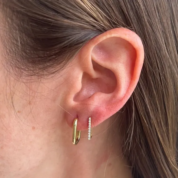 Paperclip Diamond Drop Earrings SG Fine Earrings