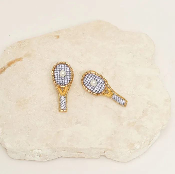 PreStyled Sets Mignonne Gavigan Tennis Racket Studs White Gold