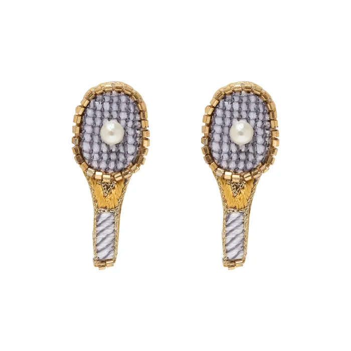 PreStyled Sets Mignonne Gavigan Tennis Racket Studs White Gold