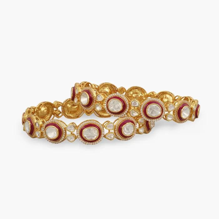 Red Elegance Moissanite Silver Bangles SILVER Rings