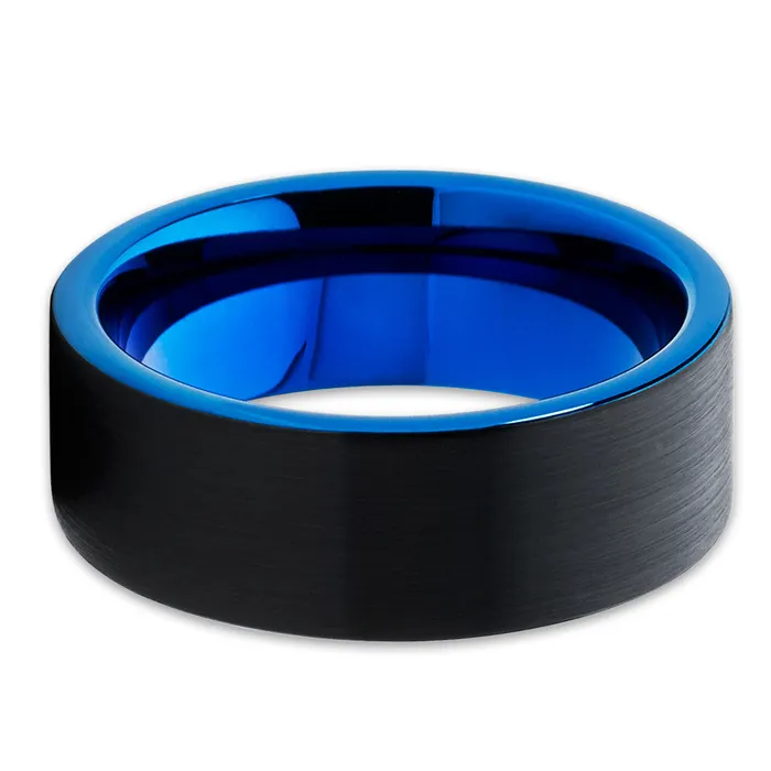 Rings Clean Casting Jewelry Black Tungsten Wedding Band Blue Tungsten Ring Tungsten Wedding Band