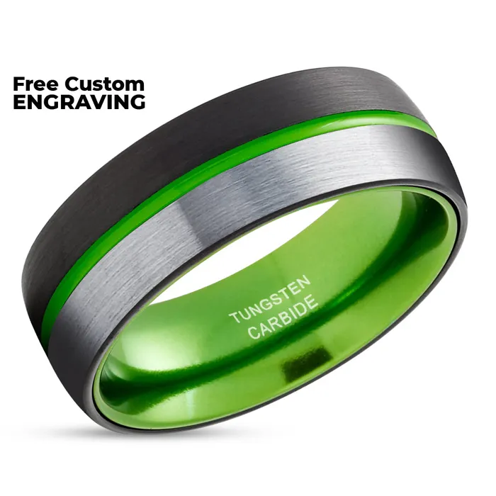 Rings Clean Casting Jewelry Black Wedding Ring Green Tungsten Ring Tungsten Wedding Ring Green Tungsten Band