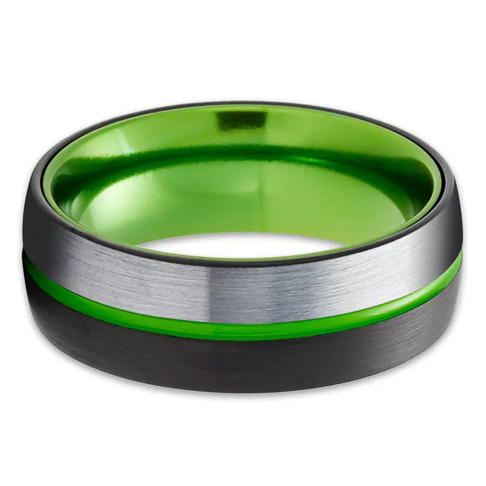 Rings Clean Casting Jewelry Black Wedding Ring Green Tungsten Ring Tungsten Wedding Ring Green Tungsten Band