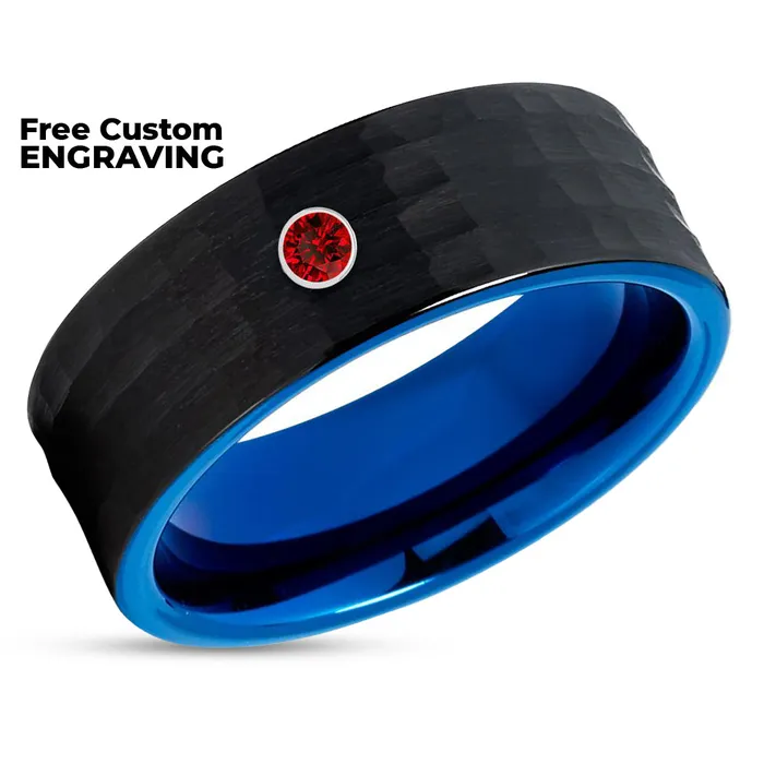 Rings Clean Casting Jewelry Blue Wedding Ring Ruby Tungsten Wedding Band Black Wedding Ring Ruby Ring