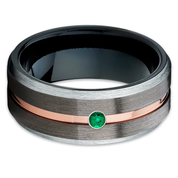 Rings Clean Casting Jewelry Emerald Tungsten Ring Gunmetal Tungsten Ring Rose Gold Tungsten Ring