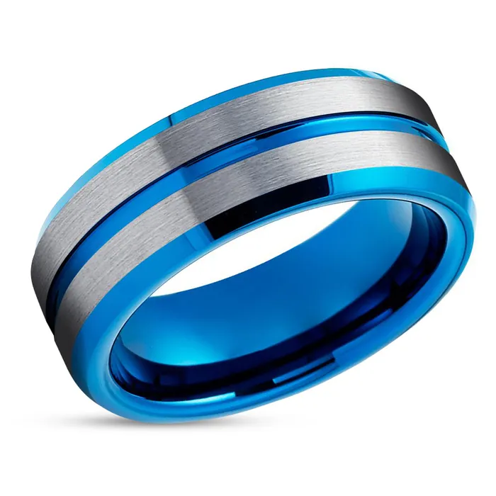 Rings Clean Casting Jewelry Mens Blue Tungsten Wedding Ring Blue Tungsten Ring Anniversary Ring Gray Tungsten Ring Rings Clean Casting Jewelry Mens Blue Tungsten Wedding Ring Blue Tungsten Ring Anniversary Ring Gray Tungsten Ring