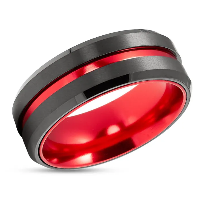 Rings Clean Casting Jewelry Red Tungsten Wedding Ring Black Tungsten Ring Red Wedding Ring Red Wedding Band Rings Clean Casting Jewelry Red Tungsten Wedding Ring Black Tungsten Ring Red Wedding Ring Red Wedding Band
