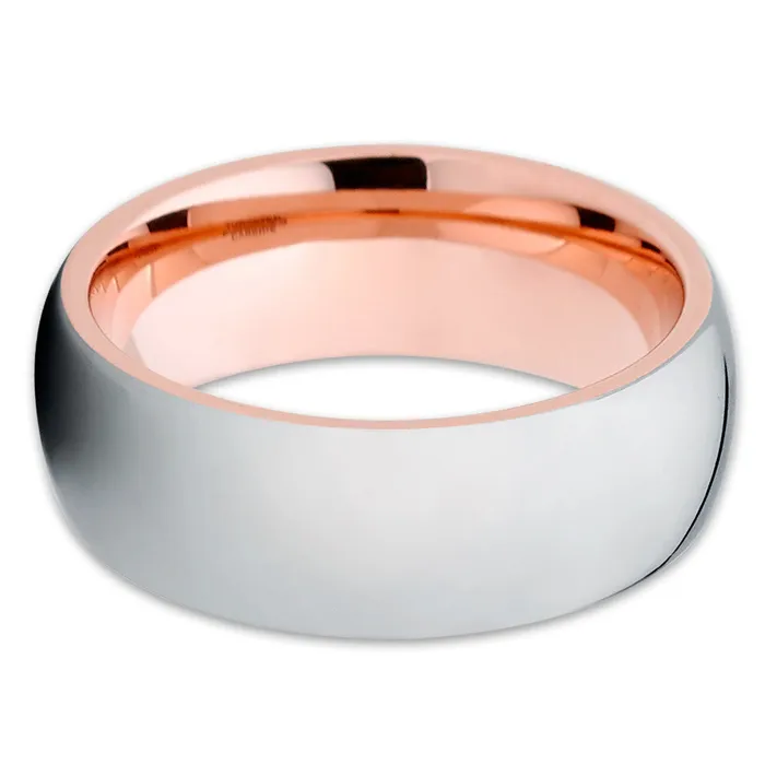 Rings Clean Casting Jewelry Rose Gold Tungsten Shiny Polish Tungsten Wedding Band Wedding Ring