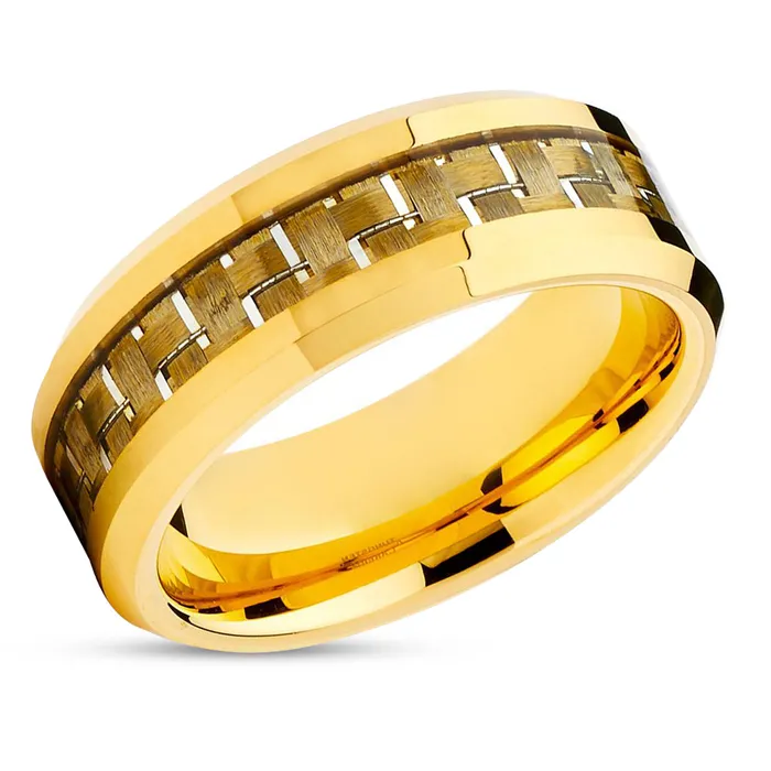 Rings Clean Casting Jewelry Yellow Gold Wedding Ring Carbon Fiber Wedding Band Tungsten Wedding Ring Band Rings Clean Casting Jewelry Yellow Gold Wedding Ring Carbon Fiber Wedding Band Tungsten Wedding Ring Band